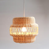 Hand made natural rattan pendant chandelier wicker lamp