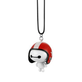 Car Pendant Cute Helmet Baymax Robot Doll Hanging Ornaments Automobiles Rearview Mirror Suspension Decoration Accessories Gifts