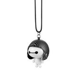 Car Pendant Cute Helmet Baymax Robot Doll Hanging Ornaments Automobiles Rearview Mirror Suspension Decoration Accessories Gifts