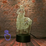 Llama Aniaml Figure 3D Illusion Led Lamp LED 7 Colors Changing Nightlight PUBG APEX Battle Royal Figurines Model Toys