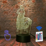 Llama Aniaml Figure 3D Illusion Led Lamp LED 7 Colors Changing Nightlight PUBG APEX Battle Royal Figurines Model Toys