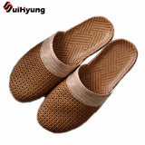 Suihyung New Men Summer Shoes Slippers Flax Weaving Breathable Non-slip Male Sandals Beach Flip Flops Man Indoor Slippers Slides