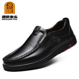 2019 Newly Men's Genuine Leather Shoes Size 38-47 Head Leather Soft Anti-slip Driving Shoes Man Spring Leather Shoes