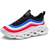 MR CO Men's Sports Casual Shoes Durable Fashion Breathable Casual Bullet Twist Bottom Gradient Rainbow Running Trend Daddy Shoes