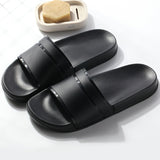 2020 New Hot Summer Men Slippers Casual Black White Shoes Non-slip Slides Bathroom Sandals Soft Sole Women Slides Plus Size 47