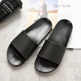 2020 New Hot Summer Men Slippers Casual Black White Shoes Non-slip Slides Bathroom Sandals Soft Sole Women Slides Plus Size 47