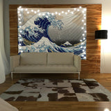 1pc Nordic Home Wavy Hanging Cloth Polyester Fabric Indoor Surf Sea Decorations Household Tapestry Products P4P8